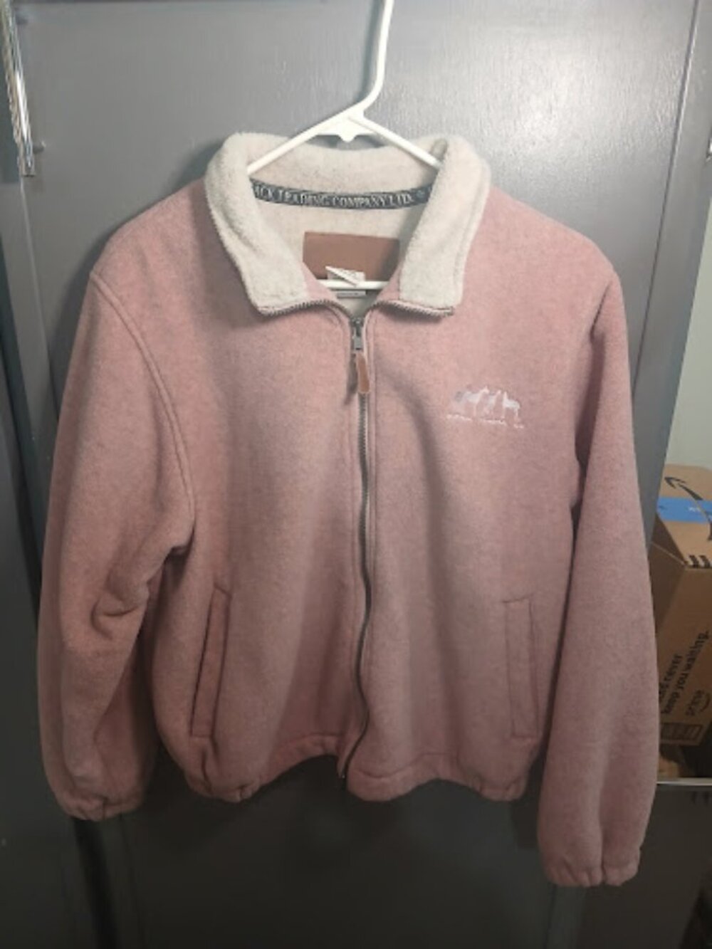 Outback Trading Co. Pink Heather Sherpa Collar Horse Fleece Summit Jacket M